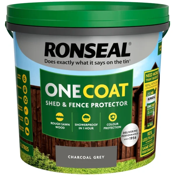 Ronseal One Coat Shed & Fence Protector Charcoal Grey 5ltr