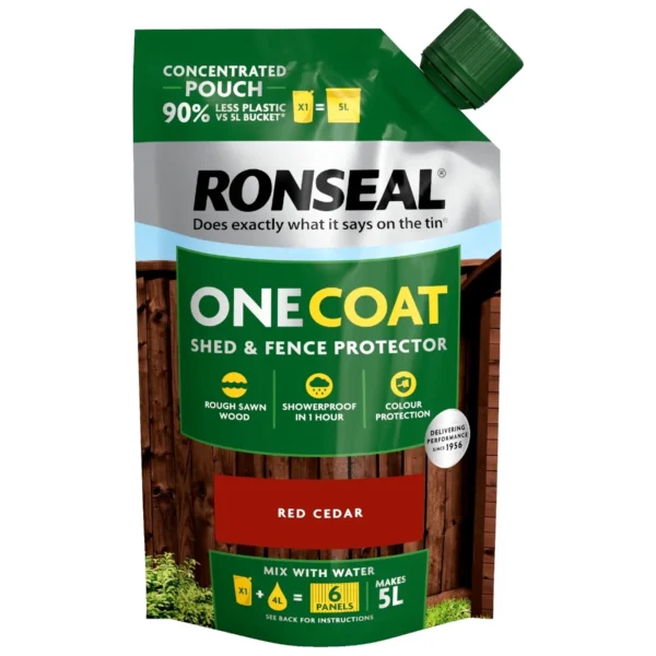 Ronseal One Coat Shed & Fence Protector Pouch Red Cedar 950ml