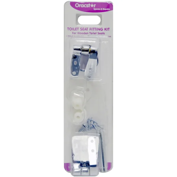 Oracstar Wooden Toilet Seat Fitting Kit Chrome Plated