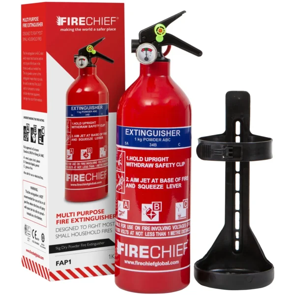 Firechief 1kg ABC Powder Fire Extinguisher With Mounting Bracket