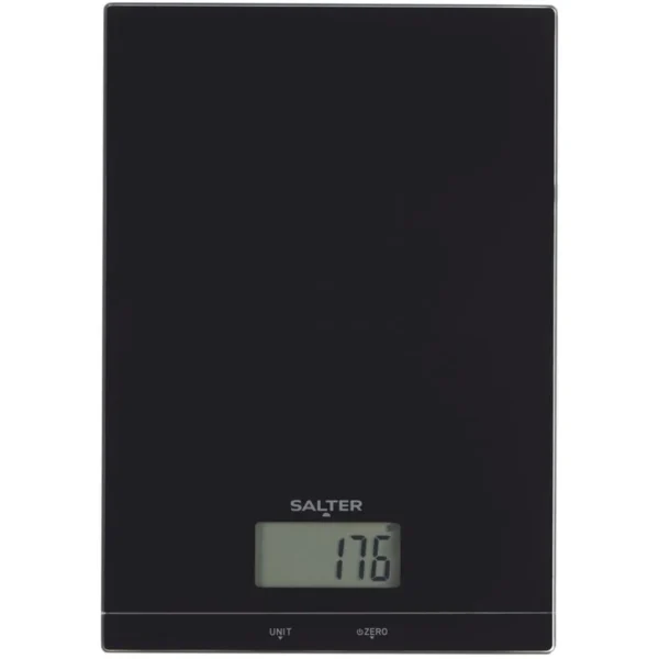 Salter Black Glass Kitchen Scale 5kg