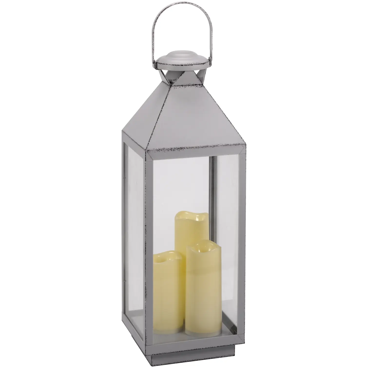 Smart Garden Oslo Lantern Dove-Grey 58cm battery LED UK garden