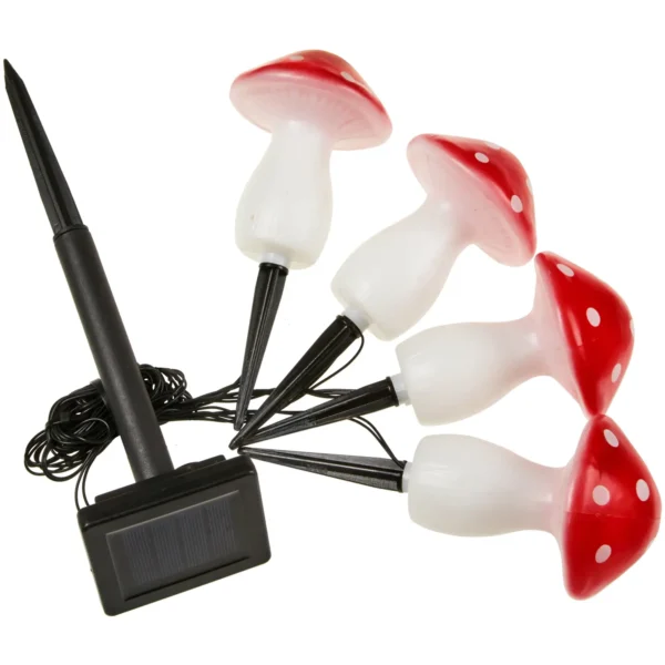 Smart Garden Solar Powered Fairy Mushroom Stake Lights Pack of 4