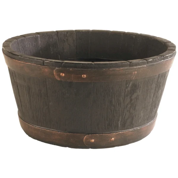 STR0036 Oakwood Barrel Effect Plastic Planter 50cm