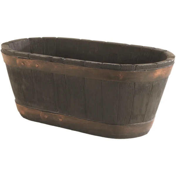 STR0037 Oakwood Barrel Effect Plastic Trough 60cm