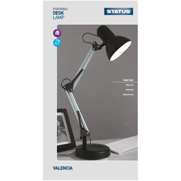 Status Valencia Desk Lamp Black & Chrome
