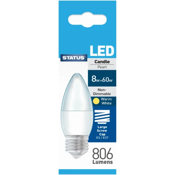 Candle LED ES Warm White Bulb 7.5w=60w