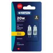Status G4 Oven Capsule Bulb 20 Watt Card of 2