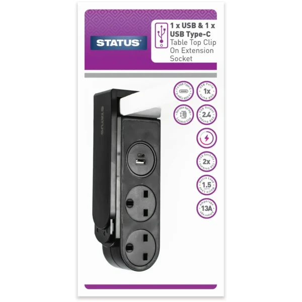 STT6510 Status Table Top Clip On Ext Socket