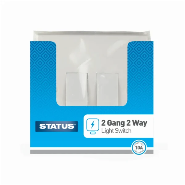 STT8212 Status 2 Gang 2 Way Wall Switch White