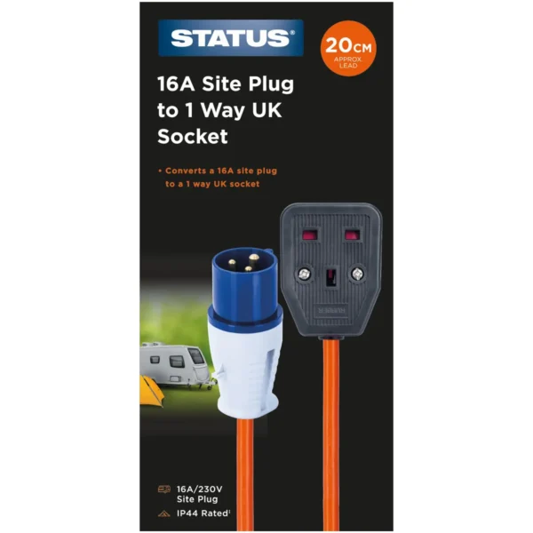 STT9020 Status Site Plug to 1 Way UK Socket