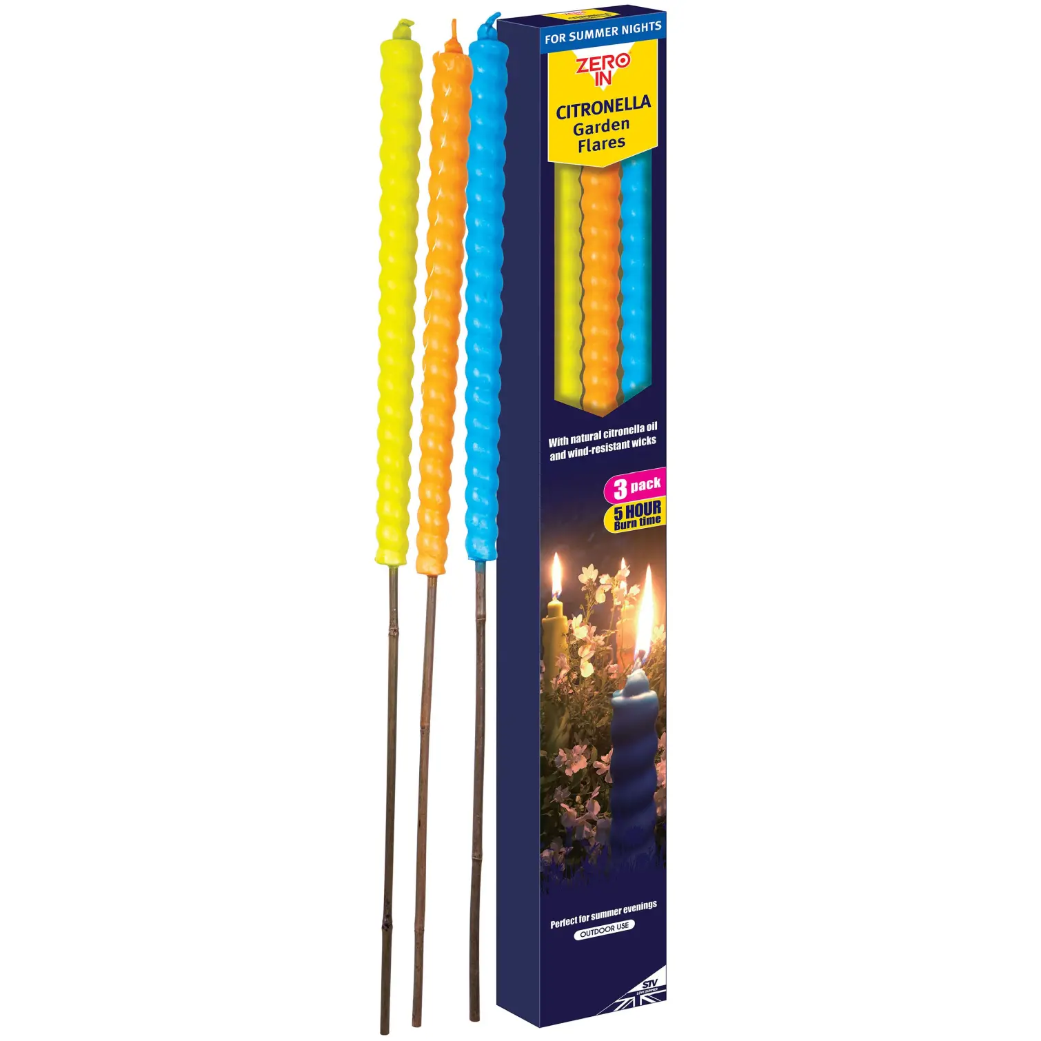 Citronella Garden Flare 3 pack outdoor UK bug repellent