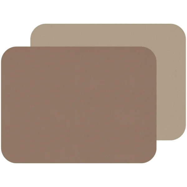 Freeform Taupe/Sandstone Flexi Faux Leather Placemats 2 Pack 40x30cm