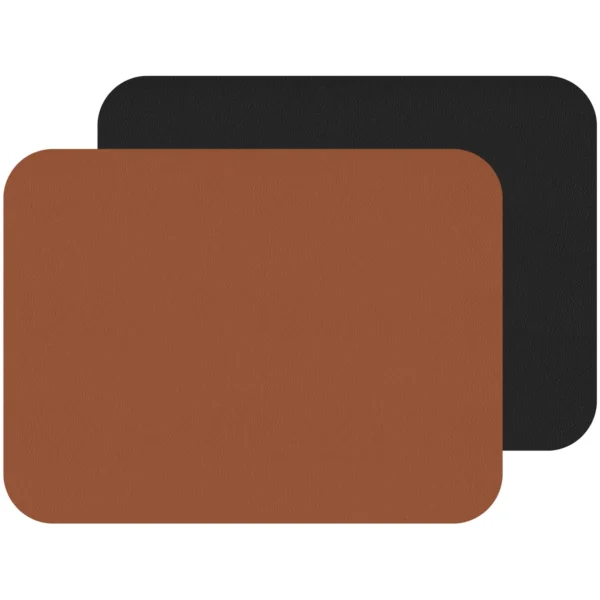 Freeform Rust/Black Flexi Faux Leather Placemats 2 Pack 40x30cm