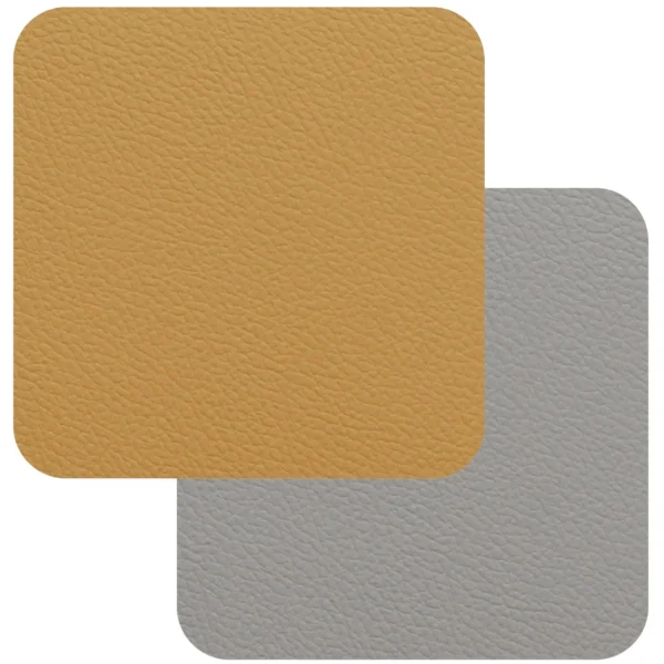 Freeform Mustard/Grey Flexi Faux Leather Coasters 4 Pack