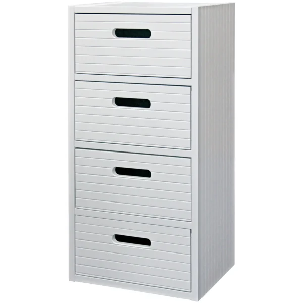 Bluecanyon Modena Wood 4 Drawer Cabinet Pre-Assembled White 31 x 24 x 66cm