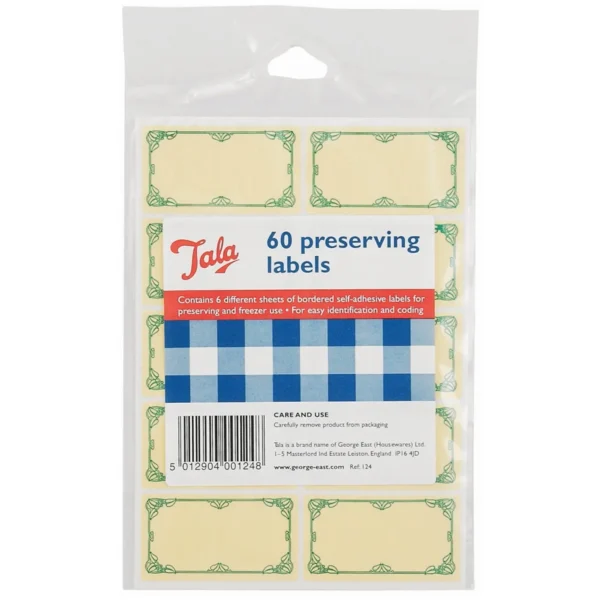 Tala Jam Jar Labels pk60