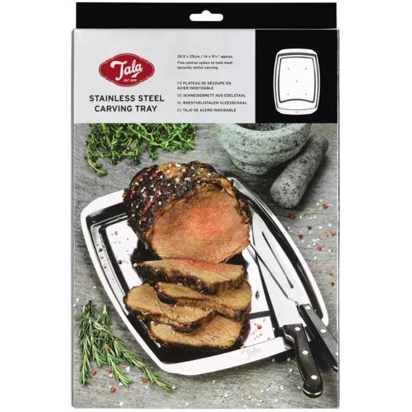 Tala Stainless Steel Carving Tray 35.5 x 25cm