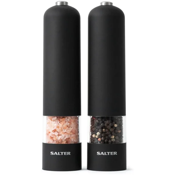 Salter Matt Black Electric Mill Set