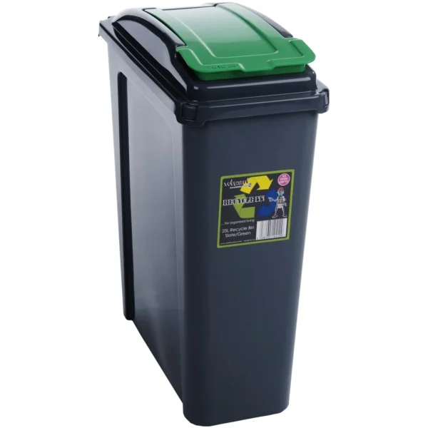 Wham Slimline Plastic Recycling Bin 25 Litres
