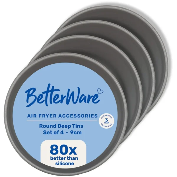 WMP0045 Betterware Air Fryer 9cm Round Deep Tins 4 Pack