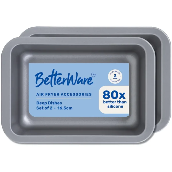 WMP0046 Betterware Rectangular Deep Dishes 16.5cm for Air Fryer 2 Pack