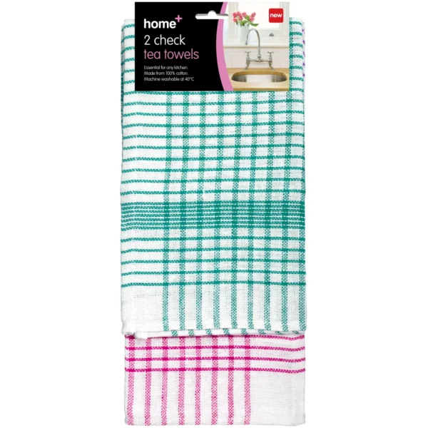 Home+Classic Check Tea Towels 2 Pack