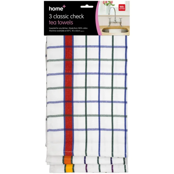 Classic Check Tea Towels Pack of 3