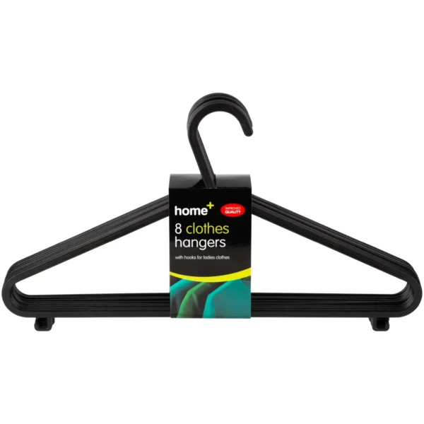 Home+ Plastic Clothes Hangers 8 Pack