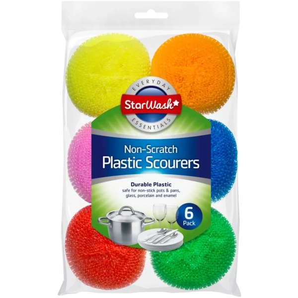 Starwash Non-Scratch Plastic Scourers 6 Pack